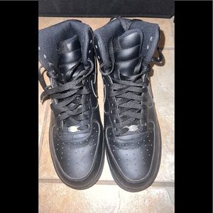 Mens all black high top Air Force ones